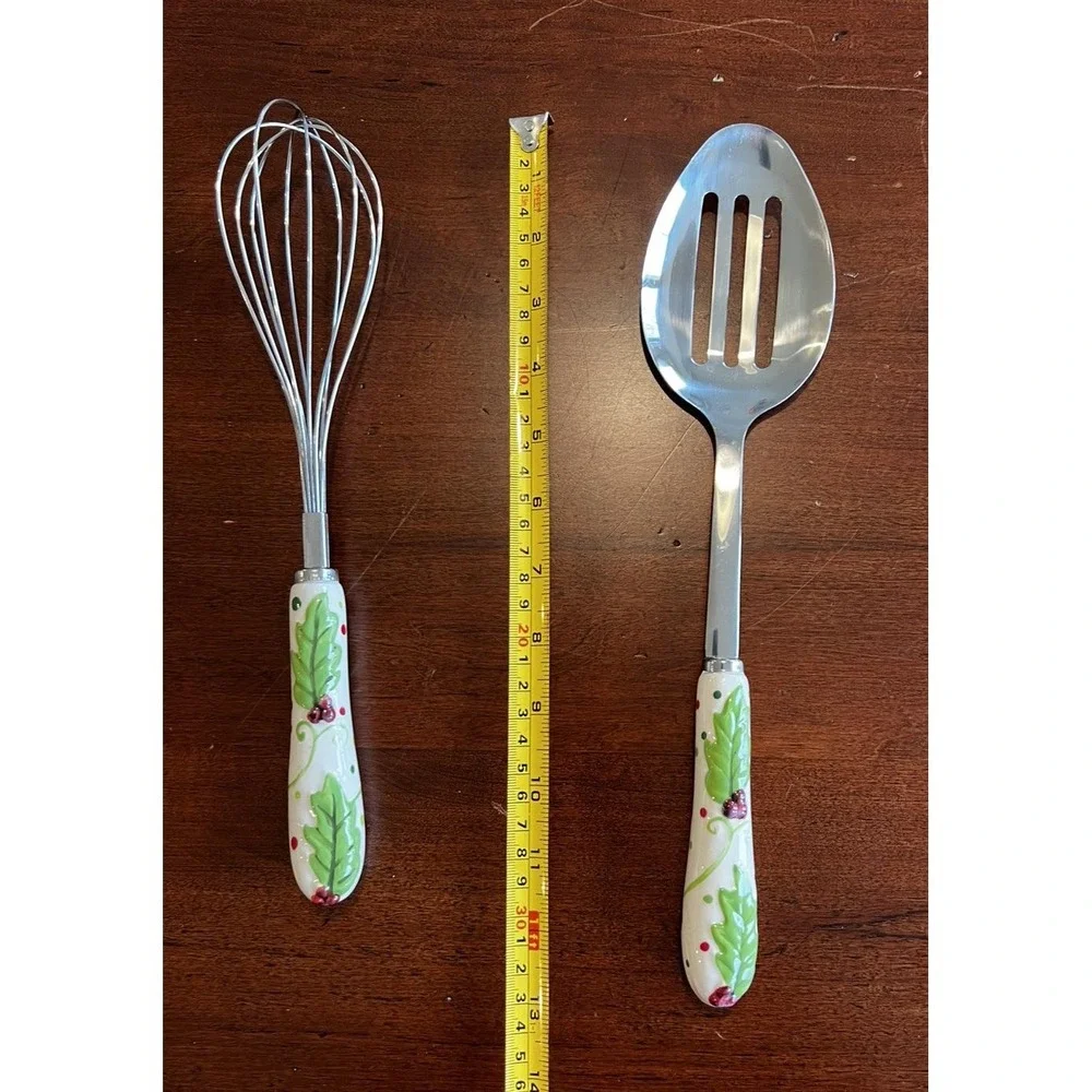 Temp-tations‎ Winter Whimsy Slotted Spoon Whisk Set Christmas Serving Utensils